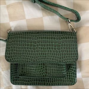 HVISK Green Cayman Crocodile Crossbody Bag
